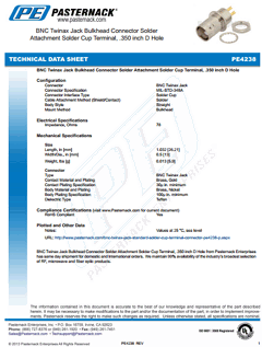 PE4238 Datasheet PDF Pasternack Enterprises, Inc.
