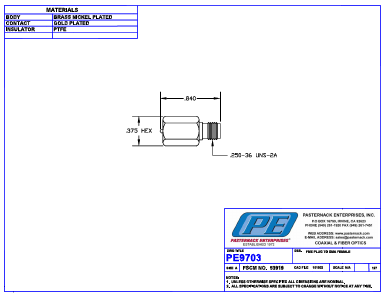PE9703 Datasheet PDF Pasternack Enterprises, Inc.