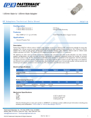 PE9716 Datasheet PDF Pasternack Enterprises, Inc.