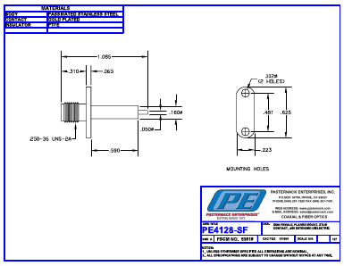 PE4128-SF Datasheet PDF Pasternack Enterprises, Inc.