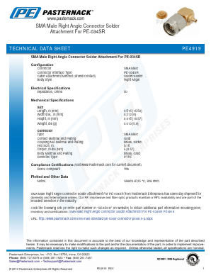 PE4919 Datasheet PDF Pasternack Enterprises, Inc.