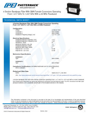 PE8704 Datasheet PDF Pasternack Enterprises, Inc.