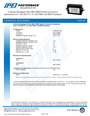 PE8707 Datasheet PDF Pasternack Enterprises, Inc.
