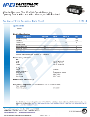 PE8714 Datasheet PDF Pasternack Enterprises, Inc.