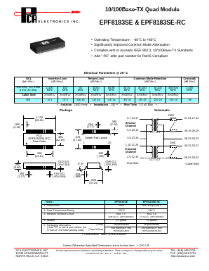 EPF8183SE-RC Datasheet PDF PCA ELECTRONICS INC.