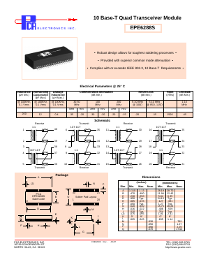 EPE6288S Datasheet PDF PCA ELECTRONICS INC.