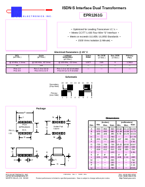 EPR1261G Datasheet PDF PCA ELECTRONICS INC.