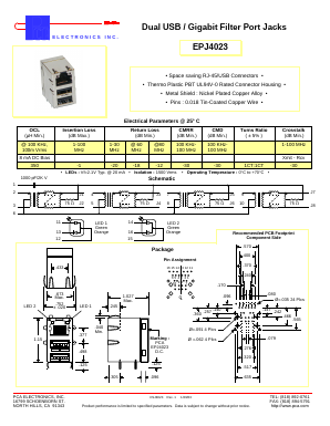 EPJ4023 Datasheet PDF PCA ELECTRONICS INC.