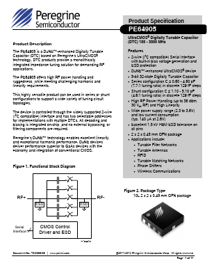 PE64905 Datasheet PDF Peregrine Semiconductor Corp.