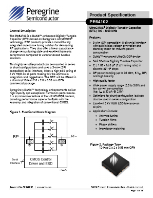 PE64102 Datasheet PDF Peregrine Semiconductor Corp.