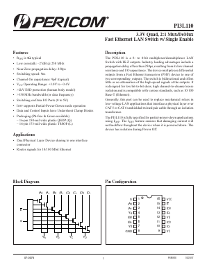 PI3L110 Datasheet PDF Pericom Semiconductor Corporation