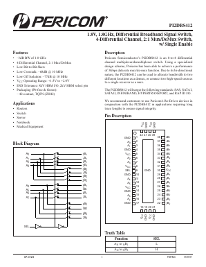 PI2DBS412 Datasheet PDF Pericom Semiconductor Corporation