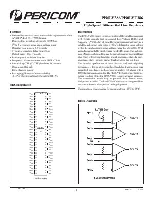 PI90LV386 Datasheet PDF Pericom Semiconductor Corporation