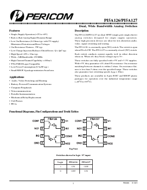 PI5A127UX Datasheet PDF Pericom Semiconductor Corporation
