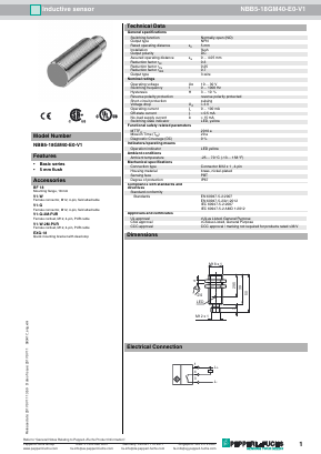 NBB5-18GM40-E0-V1 Datasheet PDF Pepperl+Fuchs Inc.