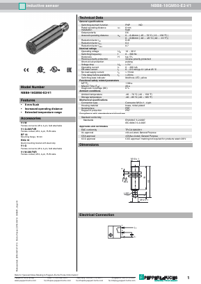 NBB8-18GM50-E2-V1 Datasheet PDF Pepperl+Fuchs Inc.