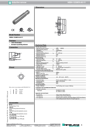 NBB4-12GM50-A0-V1 Datasheet PDF Pepperl+Fuchs Inc.