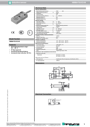 NBB8-F33-E3-M Datasheet PDF Pepperl+Fuchs Inc.