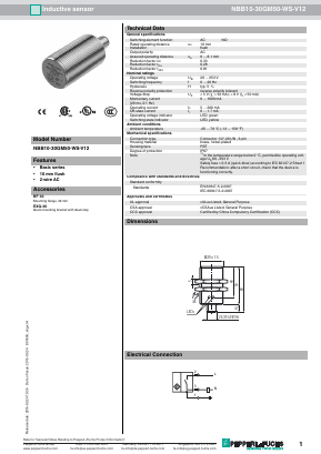 NBB10-30GM50-WS-V12 Datasheet PDF Pepperl+Fuchs Inc.