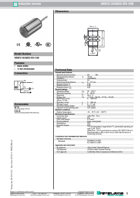 NBB10-30GM50-WS-10M Datasheet PDF Pepperl+Fuchs Inc.