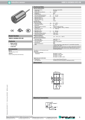 NBB10-30GM50-WO-5M Datasheet PDF Pepperl+Fuchs Inc.