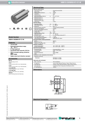 NBB15-30GM50-E1-V1-M Datasheet PDF Pepperl+Fuchs Inc.