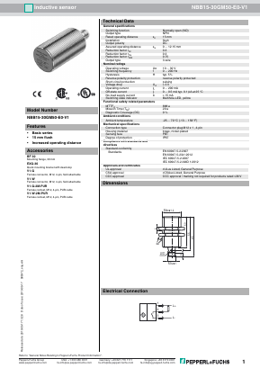 NBB15-30GM50-E0-V1 Datasheet PDF Pepperl+Fuchs Inc.