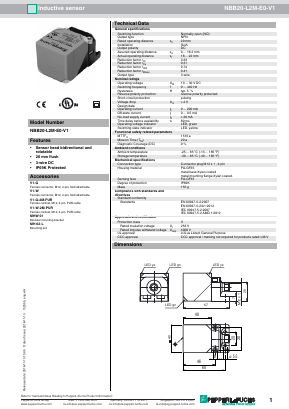 NBB20-L2M-E0-V1 Datasheet PDF Pepperl+Fuchs Inc.