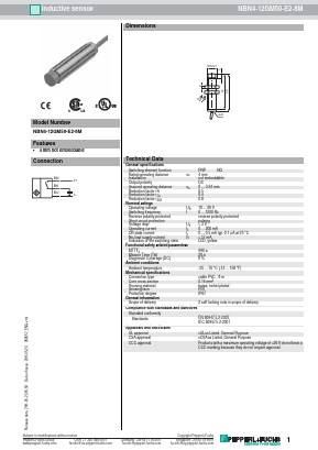 NBN4-12GM50-E2-8M Datasheet PDF Pepperl+Fuchs Inc.