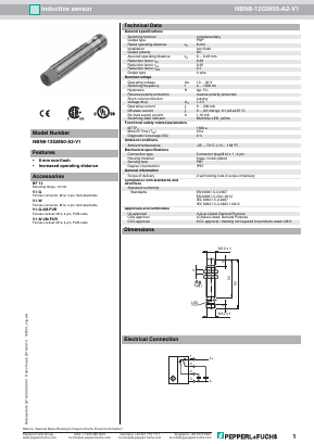 NBN8-12GM50-A2-V1 Datasheet PDF Pepperl+Fuchs Inc.