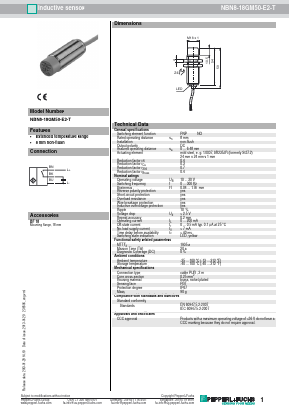 NBN8-18GM50-E2-T Datasheet PDF Pepperl+Fuchs Inc.