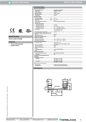 RC15-14-N3-Y187458 Datasheet PDF Pepperl+Fuchs Inc.