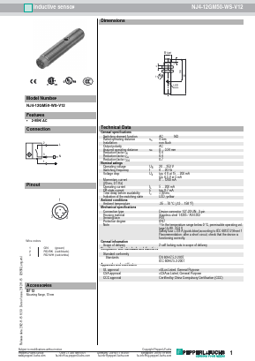 NJ4-12GM50-WS-V12 Datasheet PDF Pepperl+Fuchs Inc.