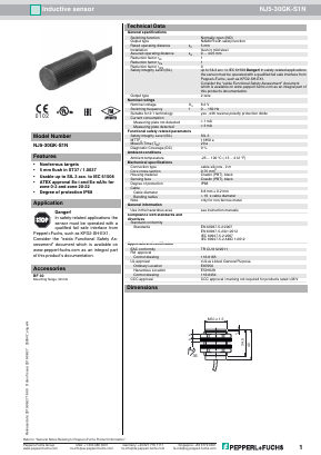 NJ5-30GK-S1N Datasheet PDF Pepperl+Fuchs Inc.