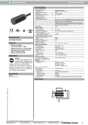 NJ5-30GK-S1N-5M Datasheet PDF Pepperl+Fuchs Inc.