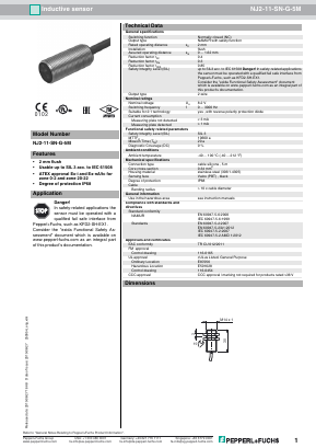 NJ2-11-SN-G-5M Datasheet PDF Pepperl+Fuchs Inc.
