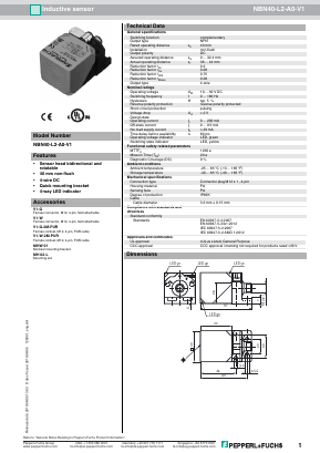 NBN40-L2-A0-V1 Datasheet PDF Pepperl+Fuchs Inc.