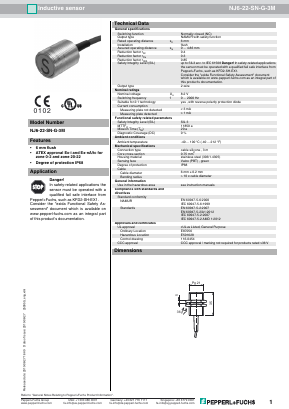NJ6-22-SN-G-3M Datasheet PDF Pepperl+Fuchs Inc.