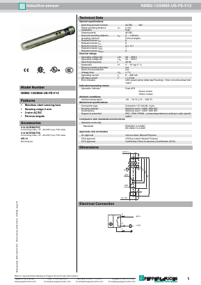NMB2-12GM85-US-FE-V12 Datasheet PDF Pepperl+Fuchs Inc.