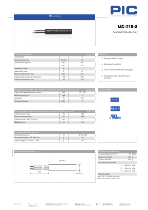 MS-215-3 Datasheet PDF PIC GmbH