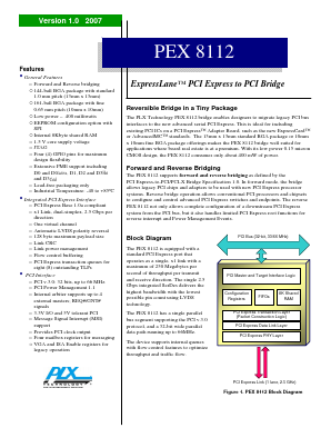 PEX8112-AA66FBIF Datasheet PDF PLX Technology