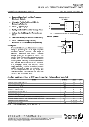 BULD125KC Datasheet PDF Power Innovations Ltd