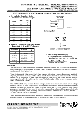 TISP3080H3SL Datasheet PDF Power Innovations Ltd