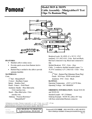5019-60 Datasheet PDF Pomona Electronics