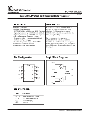 PO100HSTL22ATR Datasheet PDF Potato Semiconductor Corporation