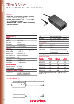 TR20B050-21A11 Datasheet PDF Powerbox