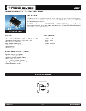 USB004-LF-T7 Datasheet PDF Protek Devices