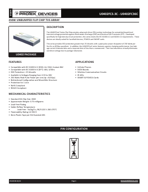 U0402FC08C-LF-T75-1 Datasheet PDF Protek Devices