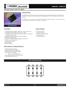 SM8LC08-LF-T7 Datasheet PDF Protek Devices