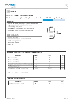 1SS400 Datasheet PDF PANJIT INTERNATIONAL